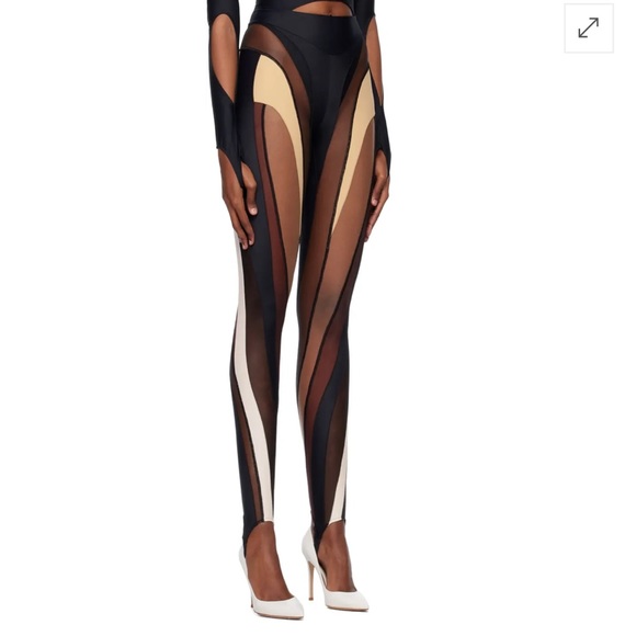 NEW Mugler Sheer Swirl Leggings - Picture 5 of 11